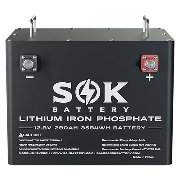 SOK Battery | 12V 280Ah Lithium Battery,Built-in heater and Bluetooth, Best for RV or Marine