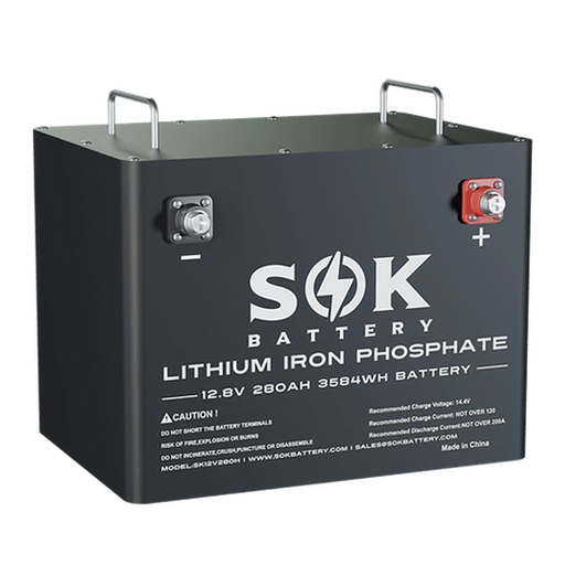 SOK Battery | 12V 280Ah Lithium Battery,Built-in heater and Bluetooth, Best for RV or Marine