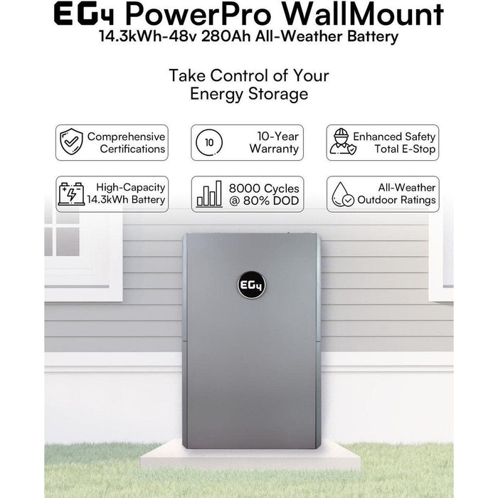 Schneider | AC Coupling with Single Inverter System | 6800W 120/240v Output | 8500W PV Input | EG4 PowerPro WallMount Battery | Universal Power Supply System Bundle BNDL-S0006