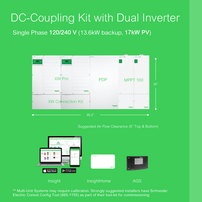 Schneider | DC Coupling with Dual Inverter System Bundle | 13600W 120/240v Output | 17000W PV Input BNDL-S0004