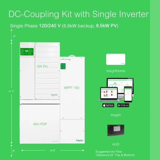 Schneider | DC Coupling with Single Inverter System Bundle | 6800W 120/240v Output | 8500W PV Input BNDL-S0003