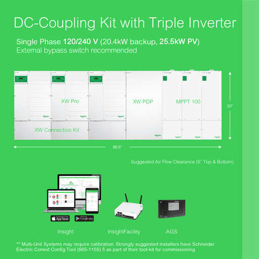 Schneider | DC Coupling with Triple Inverter System Bundle | 20400W 120/240v Output | 25500W PV Input BNDL-S0005