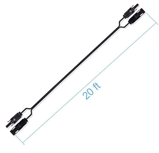 ACOPOWER | 20FT/14AWG Solar Extension Cable
