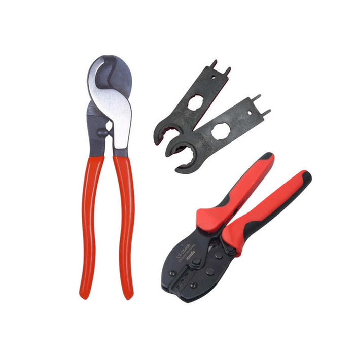 Solar PV Tool Kit | Wire Ratchet and Crimp Tool | Staubli Open End Spanner Set, Cable Cutter 4 AWG to 2/0 AWG