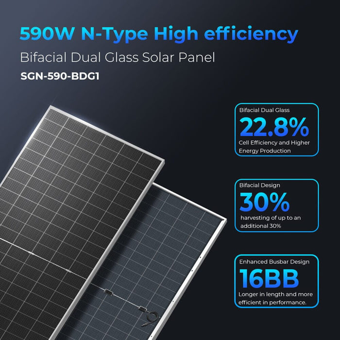 SunGold Power | 12KW Off‑Grid Solar Kit with 30–72kWh Lithium Battery and 16 × 590W Panels