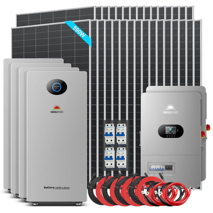 SunGold Power | 24KW Off‑Grid Solar Kit with 61.44kWh Lithium Battery and 31 × 590W Panels