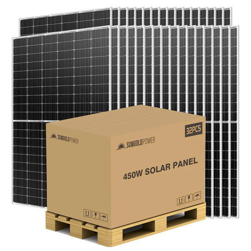 SunGold Power | 450W Mono Perc Solar Panel Full Pallet 32 Panels