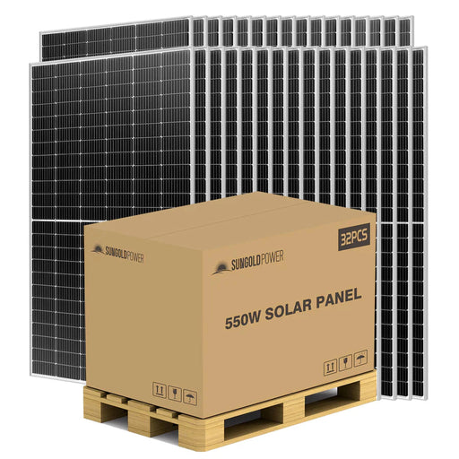 SunGold Power | 550W Mono Perc Solar Panel Full Pallet 32 Panels