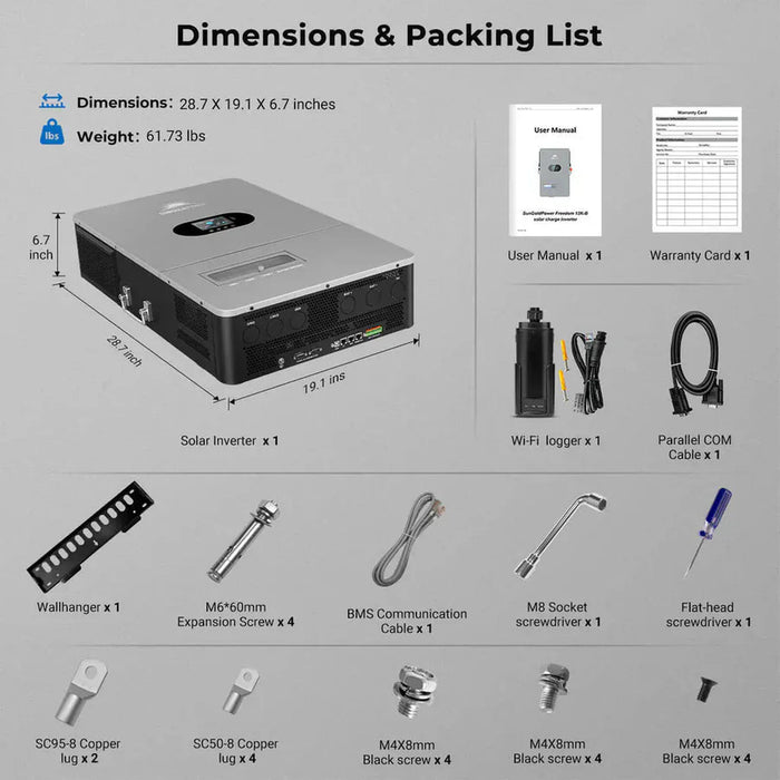 SunGoldPower | 12KW All in One Off Grid Solar Inverter FR12K-B