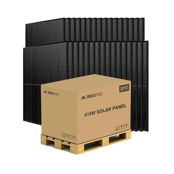 SunGoldPower | 415W Mono Black Perc Solar Panel Full Pallet 32 Panels - PRE-ORDER