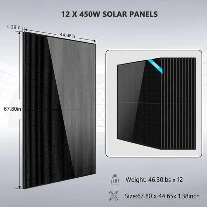 SunGoldPower | Complete off Grid Solar Kit 12000W 48V 120V/240V output 10.24KWH Lithium Battery 5280 Watt Solar Panel SGK-12MAX