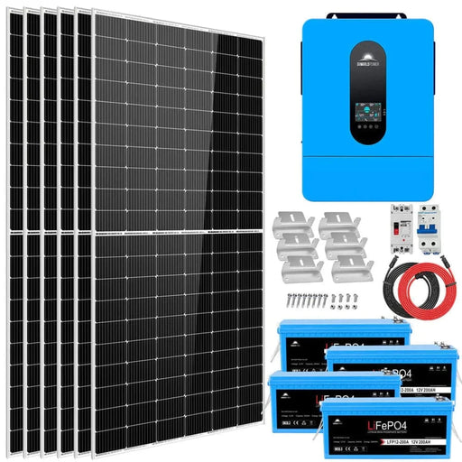 SunGoldPower | Complete off Grid Solar Kit 6500W 48V 120V/240V output 10.24KWH Lithium Battery 2700 Watt Solar Panel SGK-65PRO image 8
