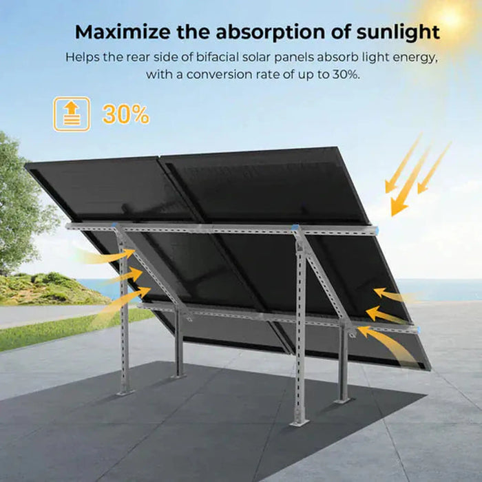 SunGoldPower | Modular & Expandable Ground Mount Brackets for 2× 400W–590W Solar Panels | Heavy-Duty Adjustable image 6