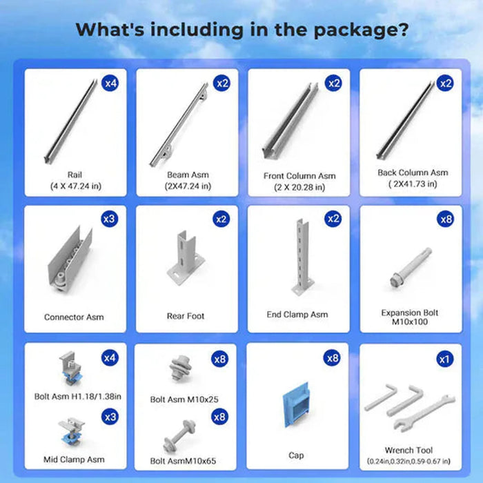 SunGoldPower | Modular & Expandable Ground Mount Brackets for 2× 400W–590W Solar Panels | Heavy-Duty Adjustable image 8