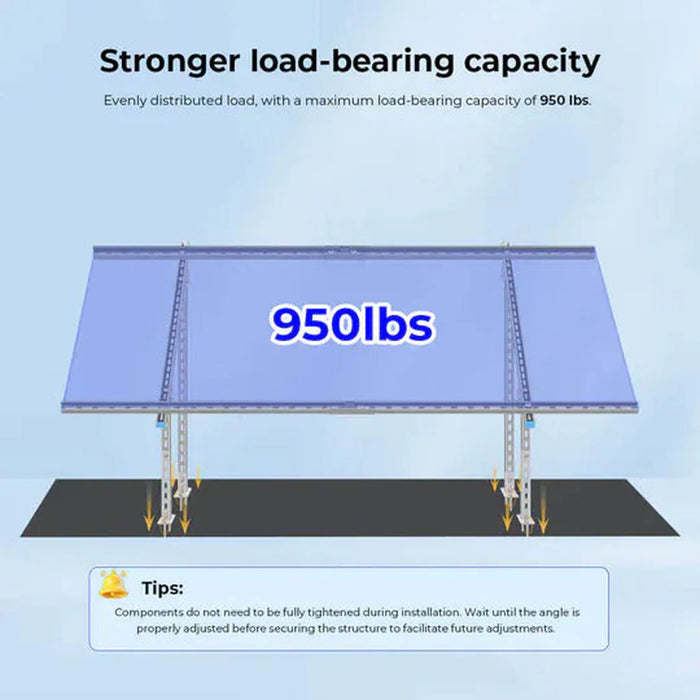 SunGoldPower | Modular & Expandable Ground Mount Brackets for 2× 400W–590W Solar Panels | Heavy-Duty Adjustable image 2