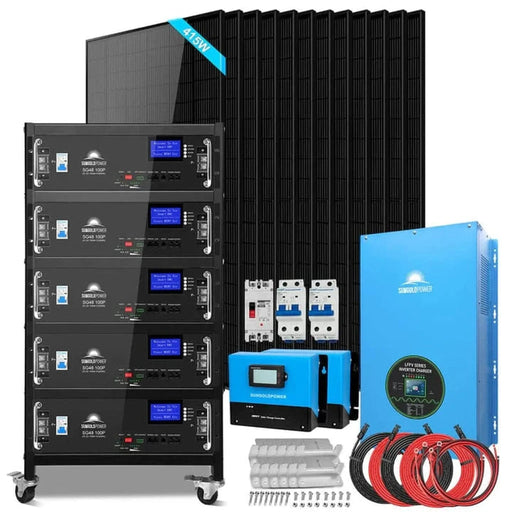 SunGoldPower | Off-Grid Solar Kit 12000W 48VDC 120V/240V LifePo4 20.48KWH Lithium Battery | 12x 415 Watts Solar Panels SGR-12K20E image 14