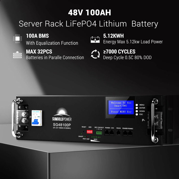 SunGoldPower | Off Grid Solar Kit 13000W 48VDC 120V/240V LifePo4 25.6KWH Lithium Battery 22 X 440 Watts Solar Panels SGR-13K25E