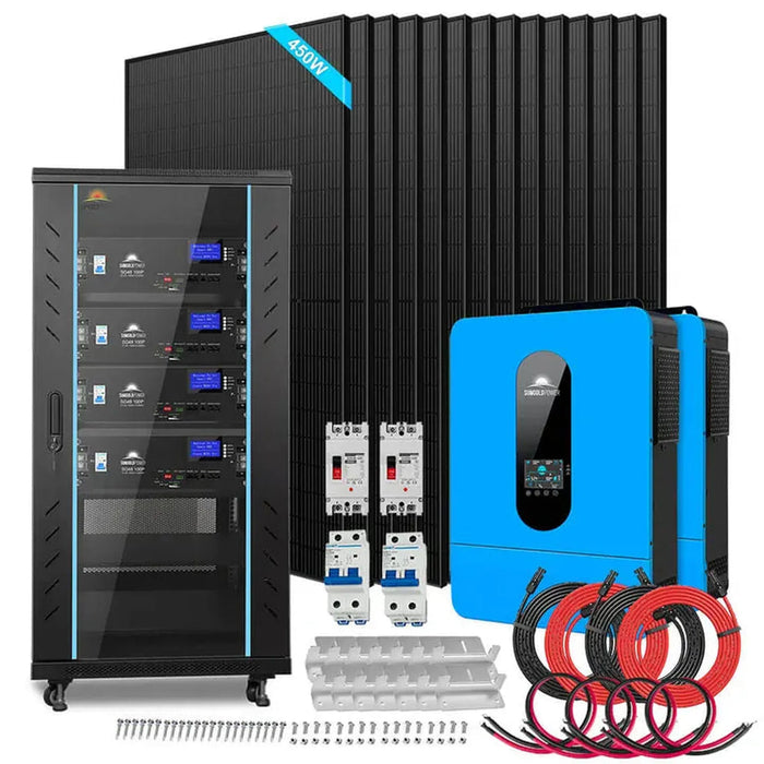 SunGoldPower | Off-Grid Solar Kit 13000W 48VDC 120V/240V LifePo4 | 450 Watts Solar Panels