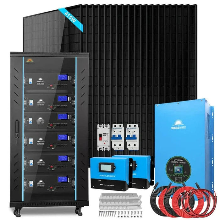 SunGoldPower | Off-Grid Solar Kit 15000W 48VDC 120V/240V LifePo4 30.72KWH Lithium Battery 20 X 415 Watts Solar Panels SGR-15K20E image 13