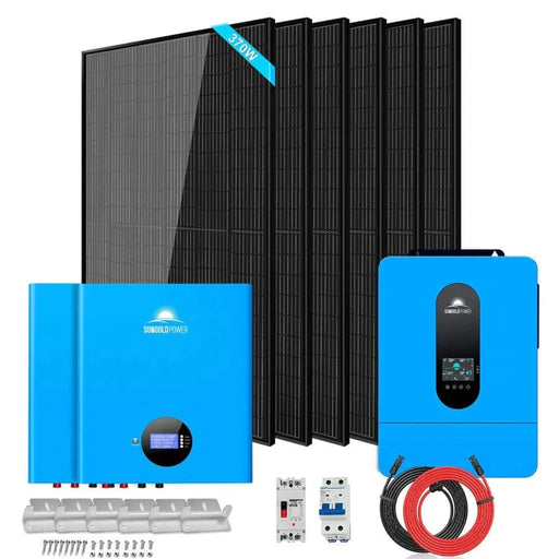 SunGoldPower | Off-Grid Solar Kit 6500W 48VDC 120/240VAC 10.24KWH PowerWall Lithium Battery 6 X 370 Watts Solar Panels SGM-6510M image 12