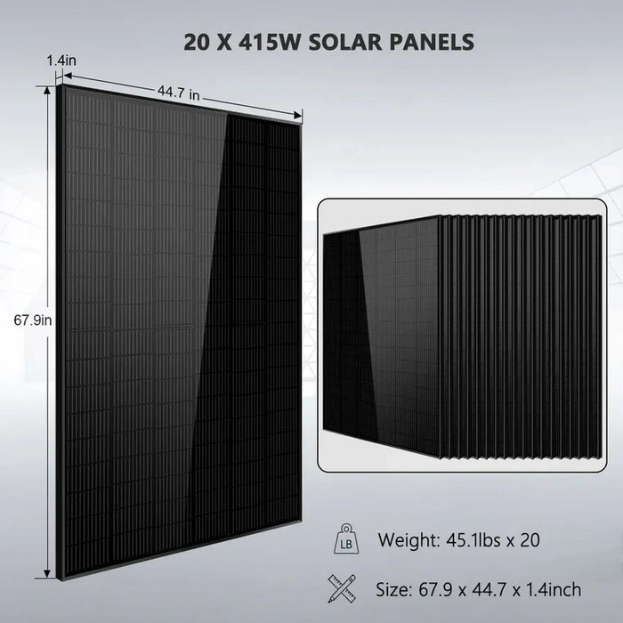 SunGoldPower | Off-Grid Solar Kits 18kW Options 120V/240V with 48v LiFePO4 Lithium Batteries & 415w Solar Panels SGR-18K20E