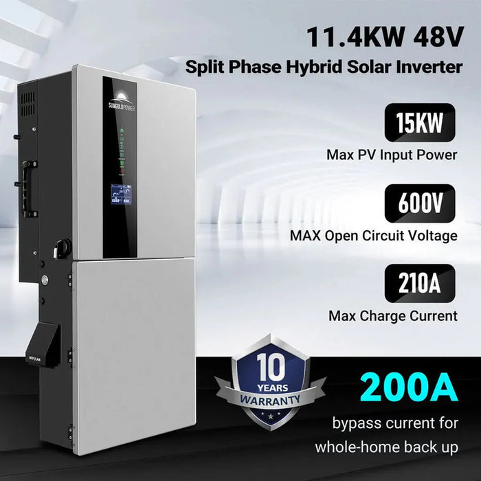 SunGoldPower | SGN 11K15 Pro 11.4kW 48V Split-Phase Hybrid Solar Inverter for Whole Home Backup