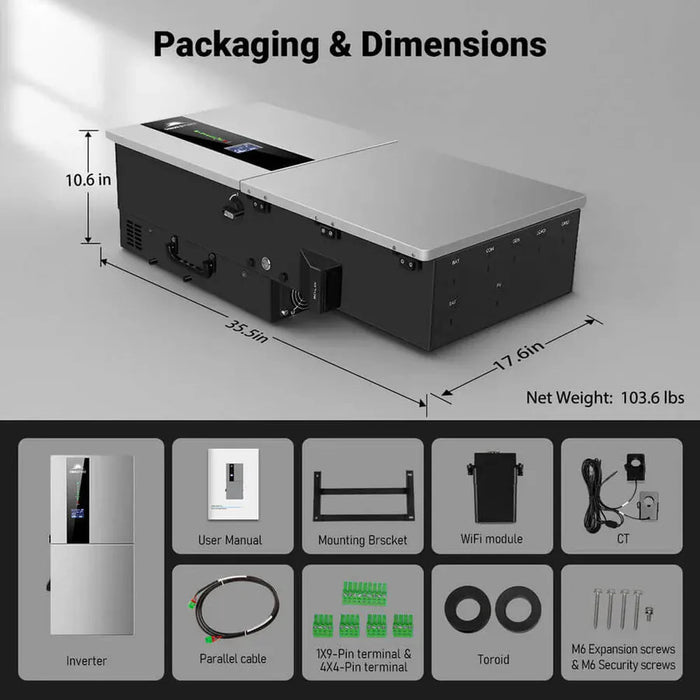 SunGoldPower | SGN 11K15 Pro 11.4kW 48V Split-Phase Hybrid Solar Inverter for Whole Home Backup
