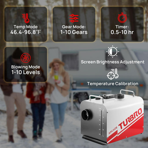 TURBRO | Arcade H8BP Diesel Heater, 8kW Triple Power, All-in-One Compact