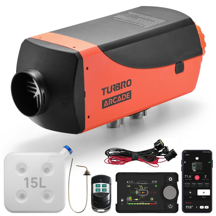 TURBRO | Arcade S8BP Diesel Heater, 8kW Dual Voltage, 4 Gal Large Tank