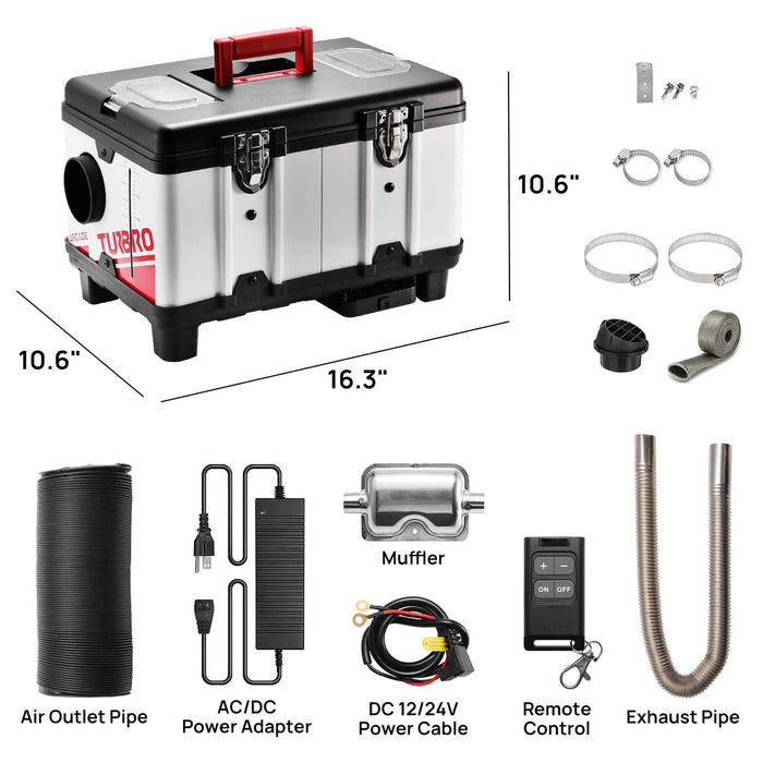 TURBRO | Arcade T8BP Diesel Heater, 9kW Triple Power, Toolbox Design