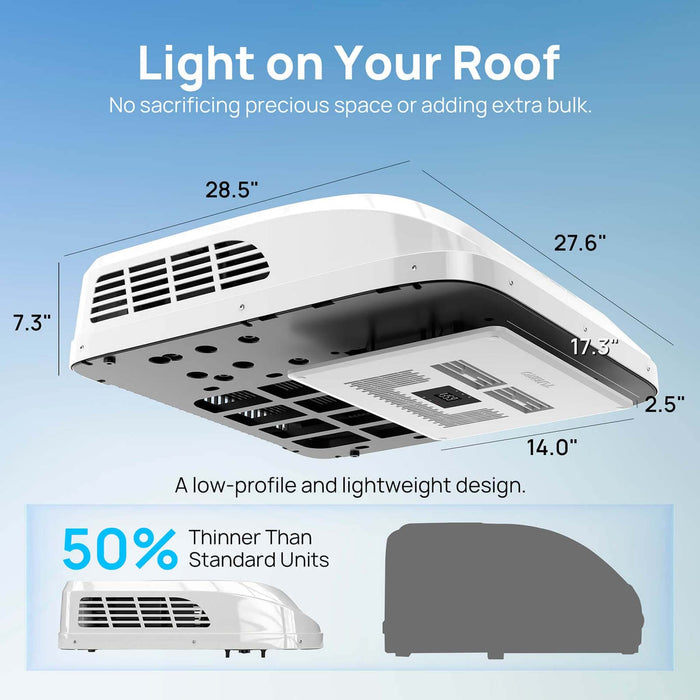 TURBRO | Greenland 9,000 BTU 12V DC Inverter Rooftop RV Air Conditioner R32