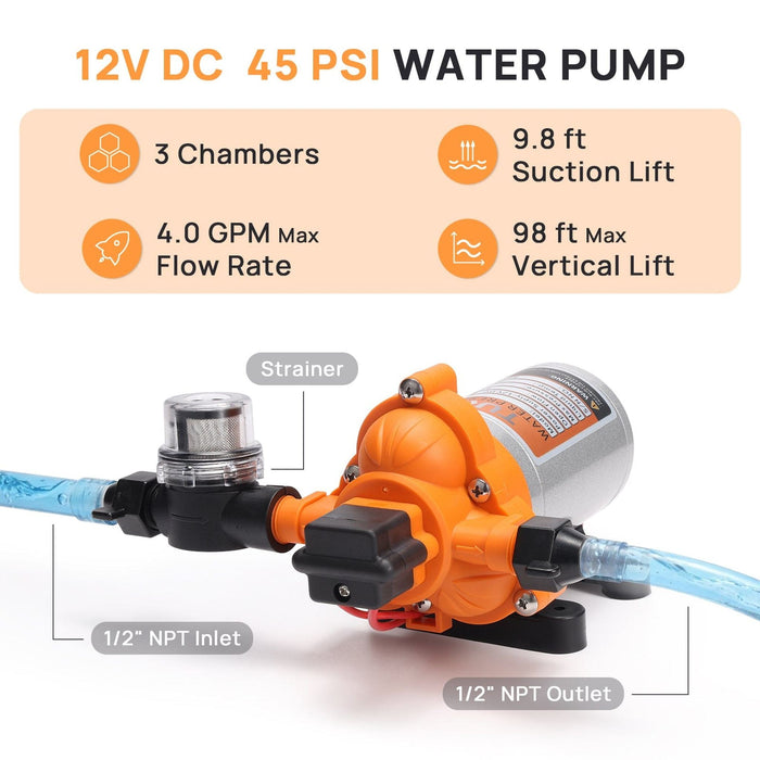 TURBRO | Rotorua RV Diaphragm Water Pressure Pump