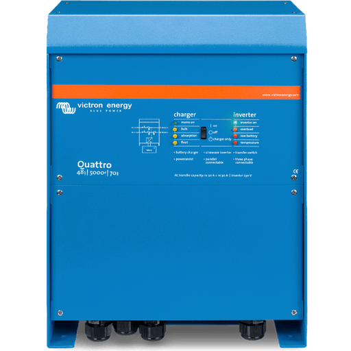 Victron Energy | Quattro 48/5000/70-100/ 120VAC VE Bus, Pure Sine Wave Inverter/Charger