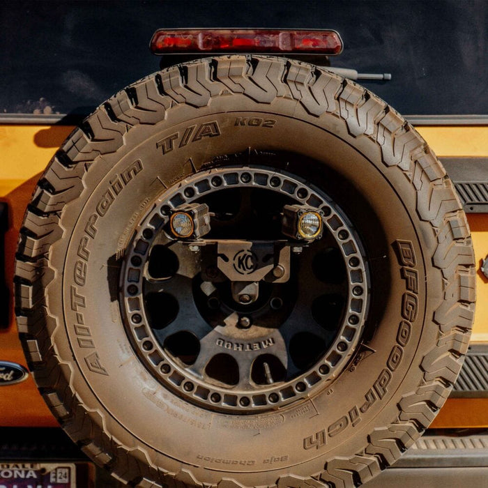 KC HiLiTES | Light Mount - Spare Tire Carrier - GEN4 2018+ Jeep Wrangler JL / GEN6 2021+ Ford Bronco Raptor M14x1.5 Lug Nuts