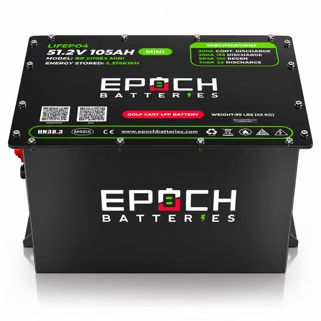 Epoch Batteries | 48V 105Ah MINI Golf Cart Battery Complete Kit - Lithium (LiFePO4)
