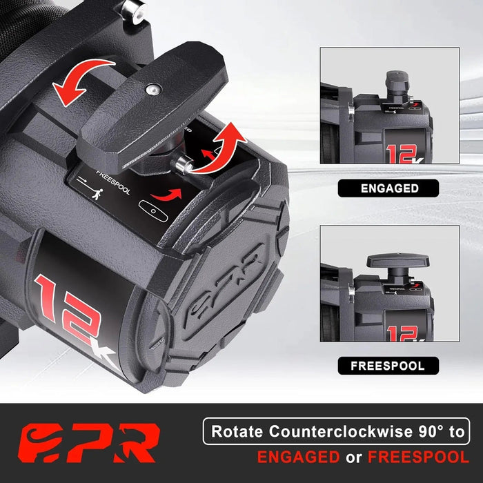 OPENROAD | 12,000lbs Electric Winch with Synthetic Rope-Panther Series 3S