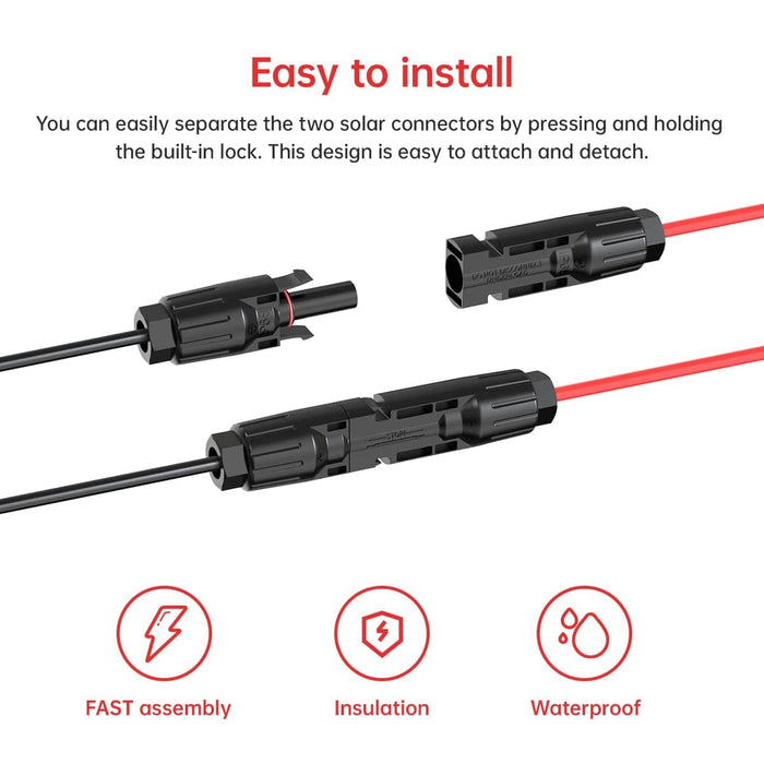 ACOPOWER | 2 Pin Power Industrial Circular Connector to Solar Connector