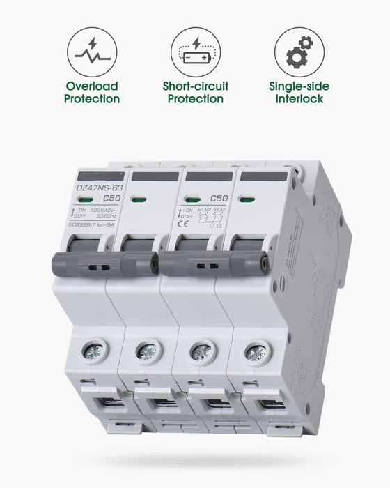 ACOPOWER |  50A AC Manual Transfer Switch