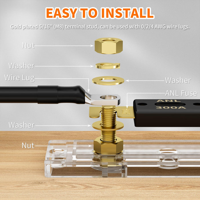 ACOPOWER |  300 Amp ANL Fuse Holder