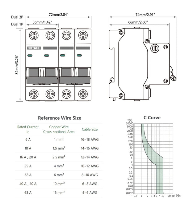 ACOPOWER |  50A AC Manual Transfer Switch