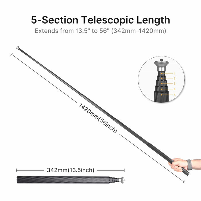 Coalax | 100% Pure Carbon Fiber Selfie Stick for Magic Arm, Vlogging and Content Creation (PRE-ORDER)
