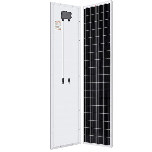 MEGA 100 SLIM | 100 Watt Monocrystalline Solar Panel | Best 12V Slim Panel for VAN RVs and Off-Grid | 25-Year Output Warranty