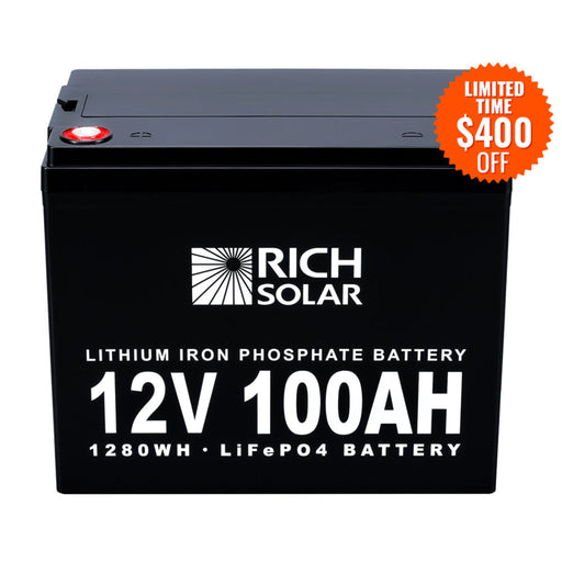 Rich Solar | 12V 100Ah LiFePO4 Lithium Iron Phosphate Battery