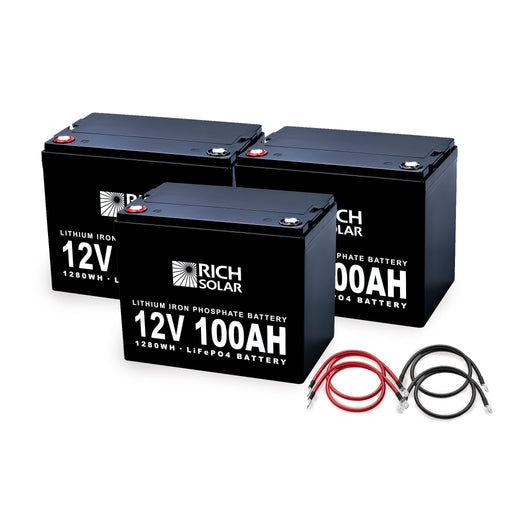 Rich Solar | 12V - 300AH - 3.8kWh Lithium Battery Bank