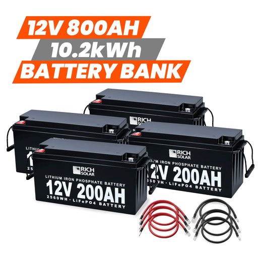 Rich Solar | 12V - 800AH - 10.2kWh Lithium Battery Bank