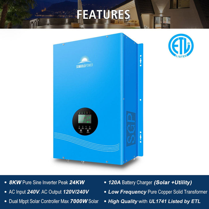 SunGold Power | 8KW Hybrid Solar Inverter UL1741 Standard