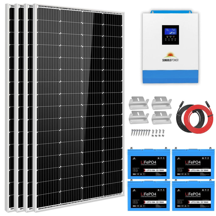 SunGold Power | Solar Kit 3000W 24V Inverter 120V output Lithium Battery | 800 Watt Solar Panel