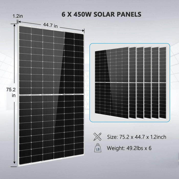 SunGold Power | Solar Kit 5000W 48V 120V Output 10.24KWH Lithium Battery | 2700 Watt Solar Panel